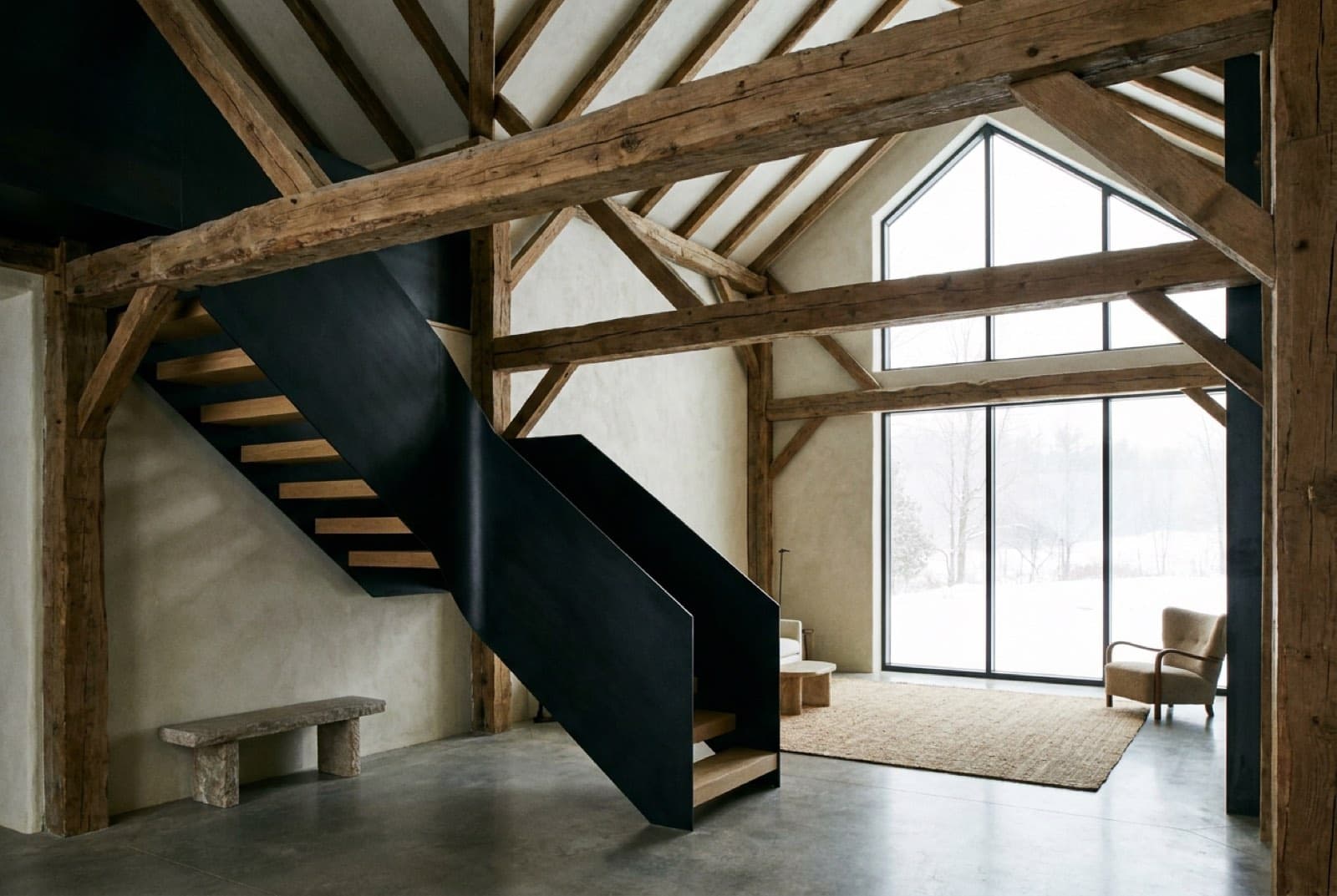 Interior of Black Barn in Millbrook, NY